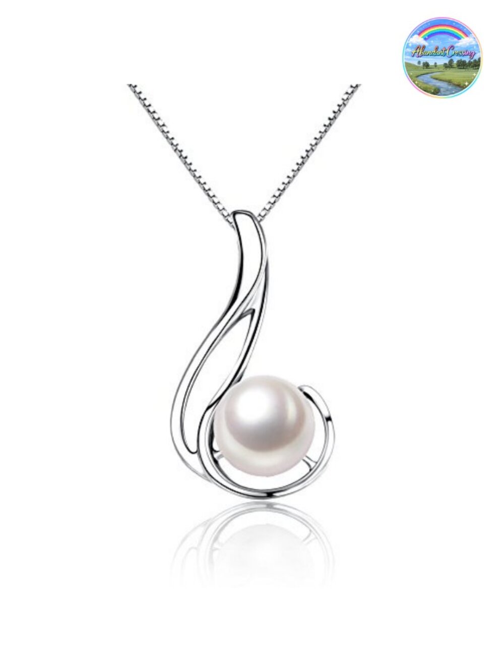 Tahitian Pearl Necklace 8-9mm Sterling Silver 18" Pendant for Women
